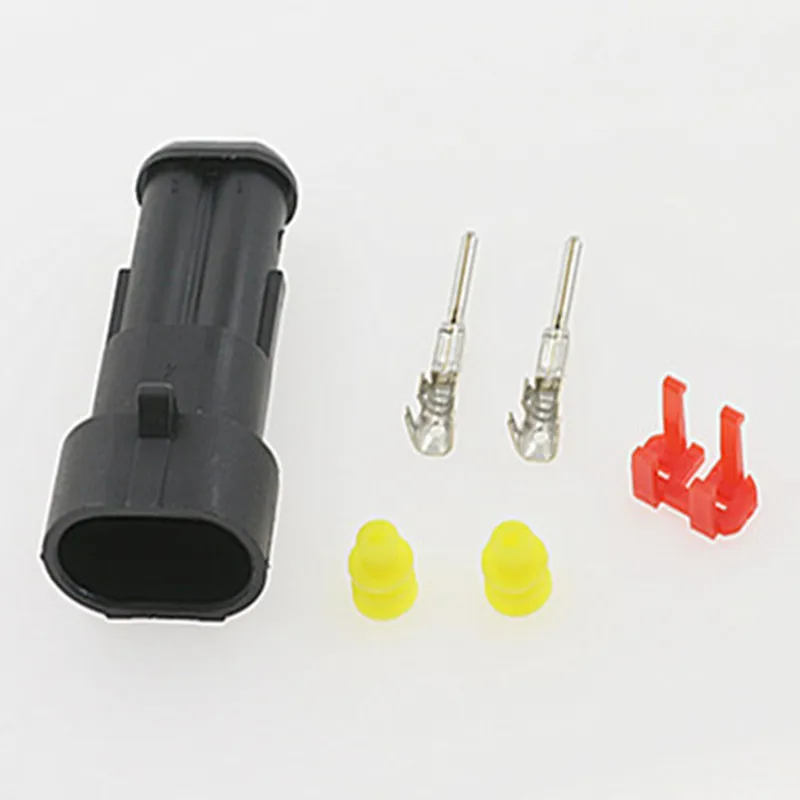100 шт./лот Tyco 2 Pin/Way Мужской Superseal AMP Авто герметичный жгут проводов разъем 282104-1 |