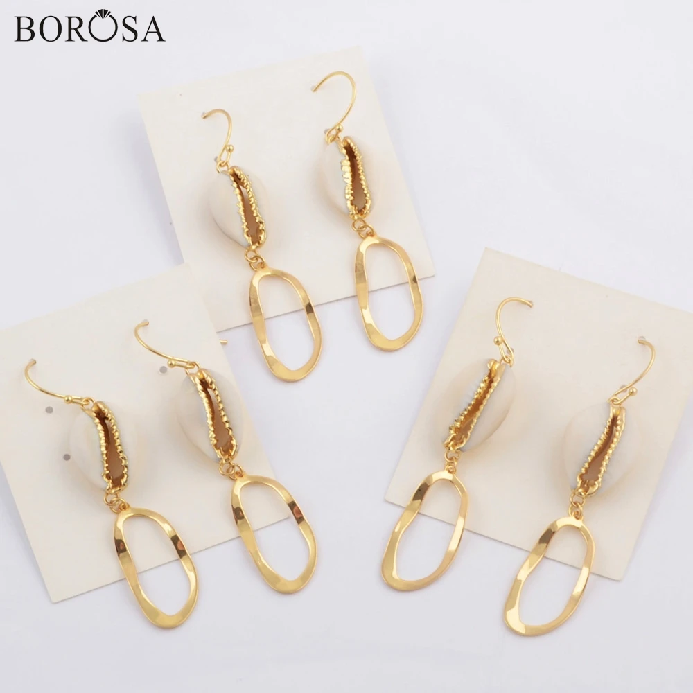 Модные ювелирные изделия BOROSA 5/10 пар золотого цвета натуральные серьги капельки