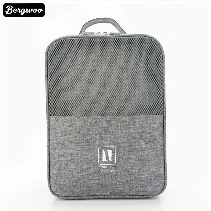 Light Grey 3 слоя полиэстер путешествия органайзер для хранения обуви мешок для обуви повесить на чемодан - Цвет: Light Grey