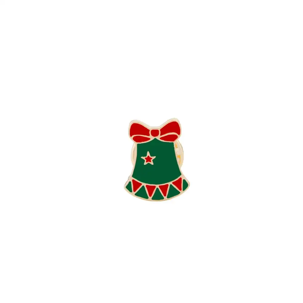 Bell Забавная Рождественская елка сапоги Санта Клаус Jingle брошь колокольчик мультфильм эмаль шпильки для женщин зимние нагрудные значки ювелирные изделия подарок для детей - Окраска металла: Bell