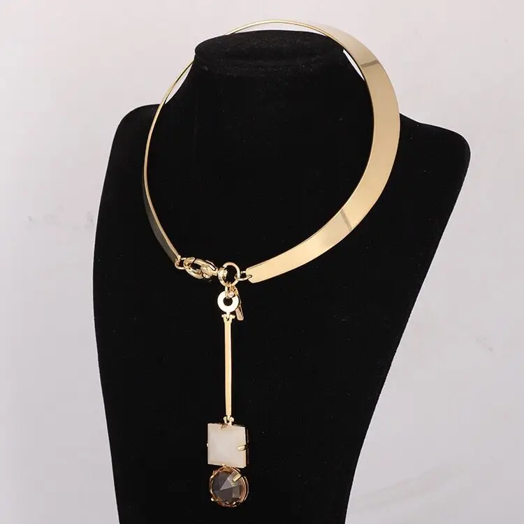 necklace Amybaby высокое качество роскошные красивые твердая латунь медь никель свободный натуральный камень кристалл ожерелье ювелирные изделия - Окраска металла: necklace