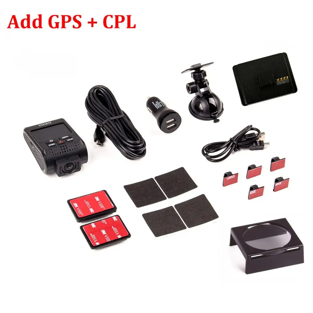 Add GPS and CPL «viofo» A119 Pro Автомобильный видеорегистратор супер конденсатор 7G F1.8 Dashcam сенсор AR0521 HD 2K 1440P 1080P 60fps gps автомобильный видеорегистратор - Название цвета: Add GPS and CPL