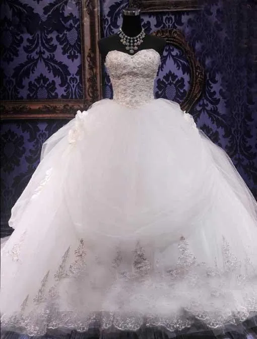 Реальные изображения! Vestido noiva роскошные органзы большой юбке невеста бальное