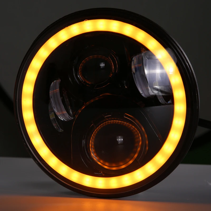 7 &quot12V 24V DRL светодиодный фонарь с белым кольцом Halo для Lada 4x4 URBAN Angle Eyes налобный