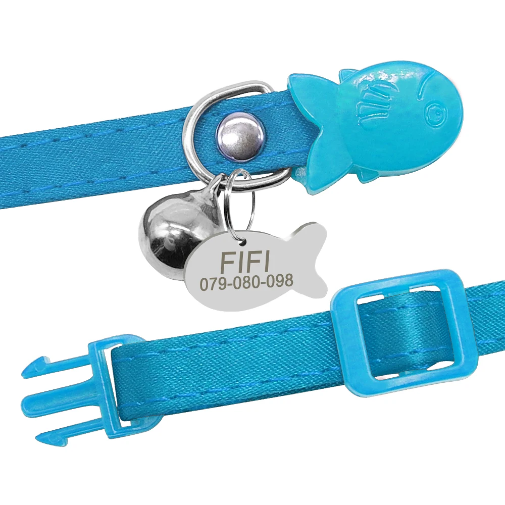 Быстросъемный ошейник для кошек индивидуальный на заказ котят с гравировкой