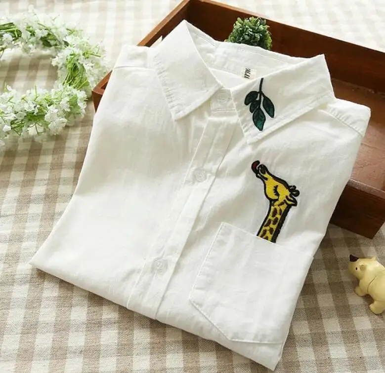 Женская рубашка с длинным рукавом Повседневная Блузка отложным воротником и