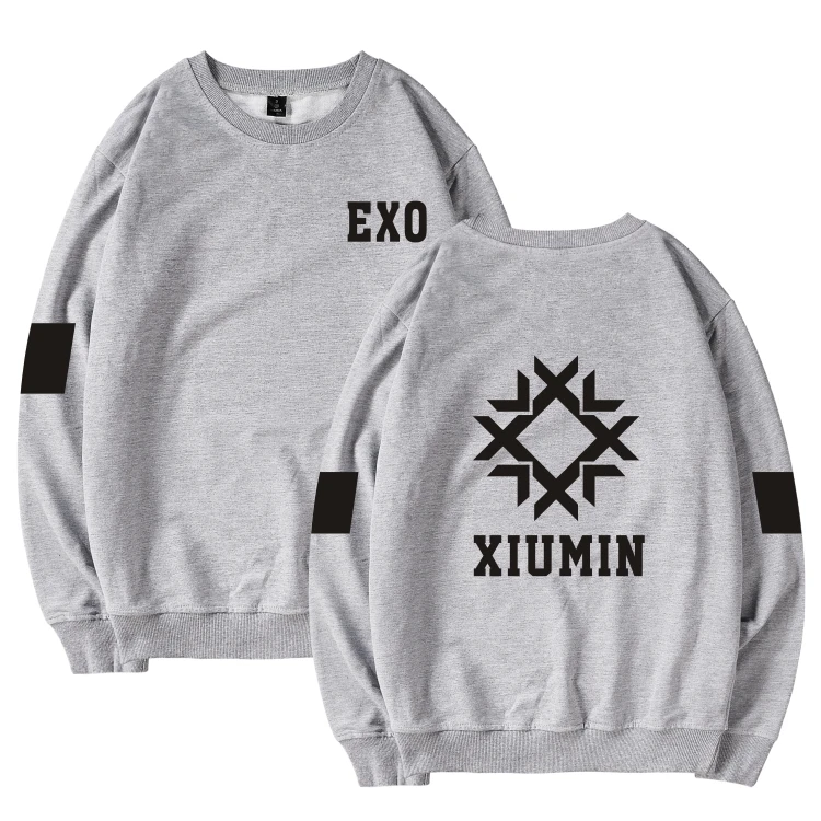 Женская толстовка с капюшоном Kpop EXO корейский Модный свитшот для фанатов Женский