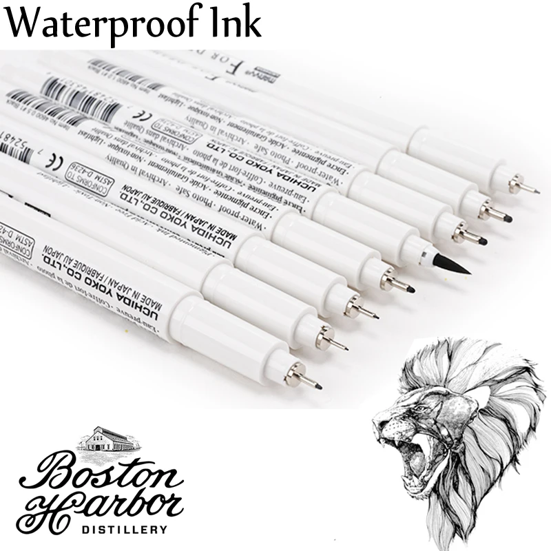 Japan MARVY Pigma Micron Liner Drawing Marker Pens Fine Tip Black Ink 003 005 01 03 05 08 1.0 Brush Sektch Art Markers Dessin