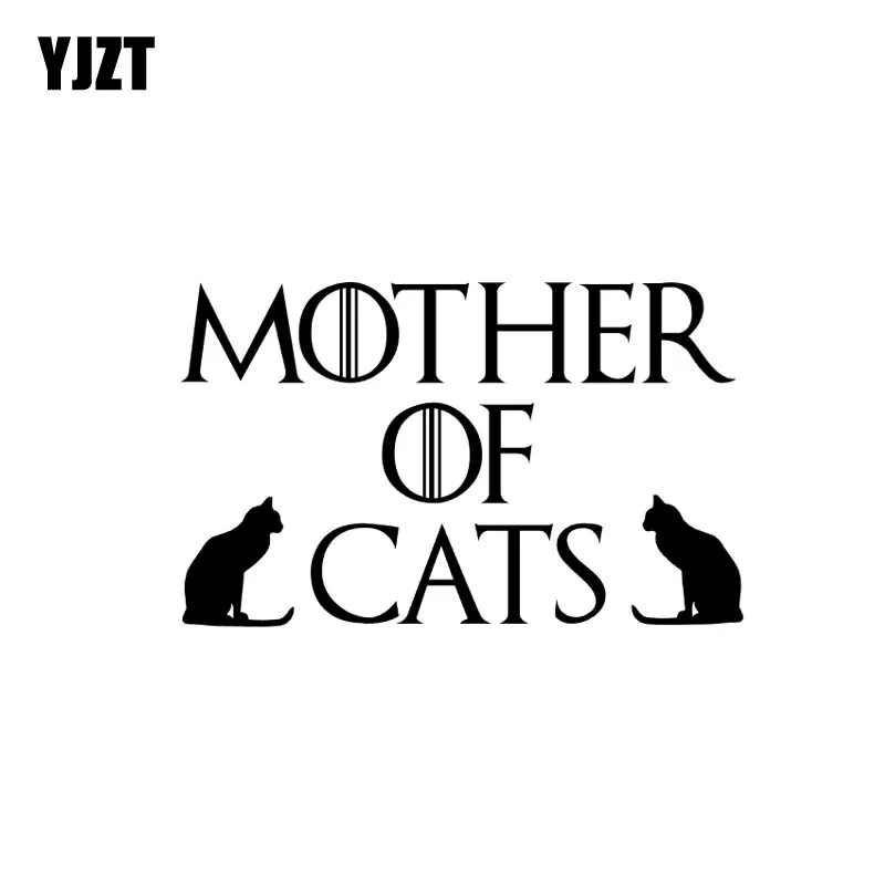 

YJZT 13,9 см * 8,5 см Виниловая наклейка с изображением матери кота для влюбленных кошек мамочек котят черная серебряная фотография