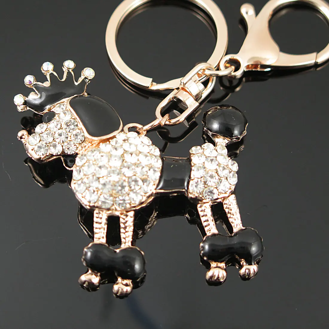 Sanyu 2018 Couple Keychain Rhinestone Dog Accessory Luxury Crown Rings with Crystal Cute | Украшения и аксессуары