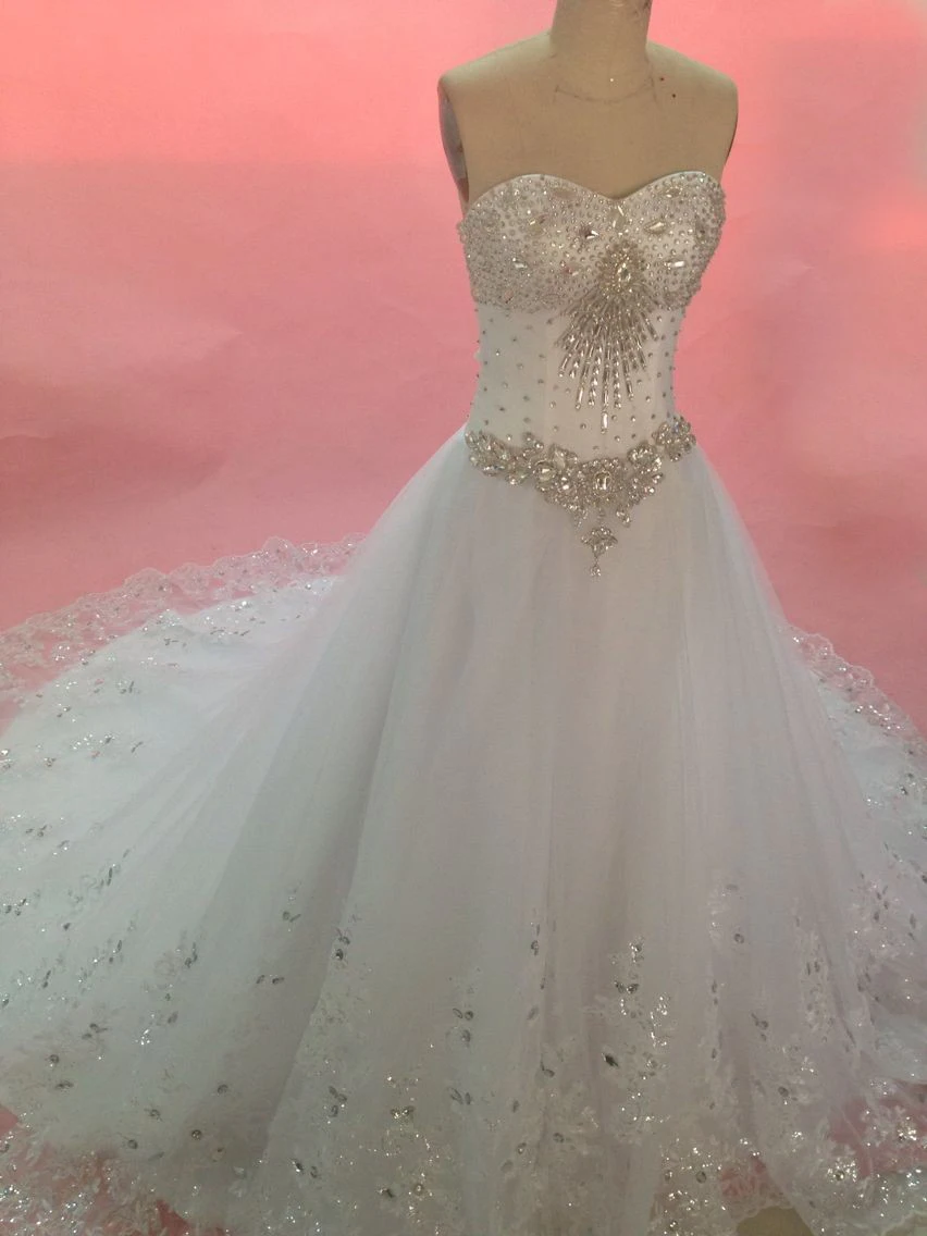 

free shipping gorgous shinning beading bride ball gown wedding dress 2017 new custom make plus sizes