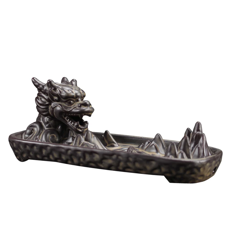 Керамика дракон кадило Home Decor творческий дым обратный курильница подставка для
