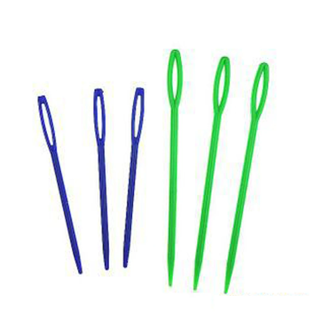 

6pcs Large-Eye Plastic Needles Weaving Sewing Knitting Needles Colorful