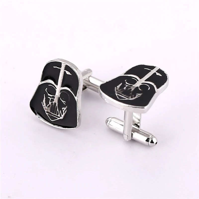 J магазин сувенир &quotЗвездных Войн черный белый цвет запонки с воинами воин мини