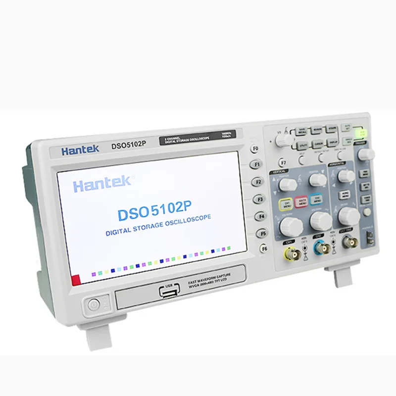 Цифровой осциллограф Hantek DSO5102P 100 МГц 2 канала 1 Гвыб/с 7-дюймовый TFT ЖК-дисплей |