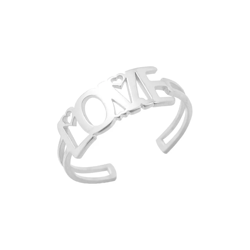 Изящные обручальные кольца для мужчин и женщин из нержавеющей стали с надписью