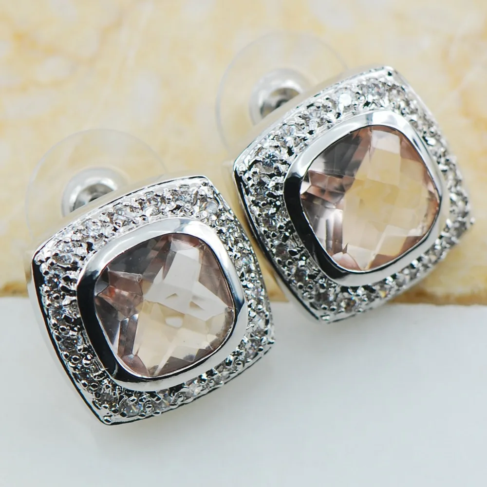 

Morganite/серьги из стерлингового серебра 925 пробы TE606
