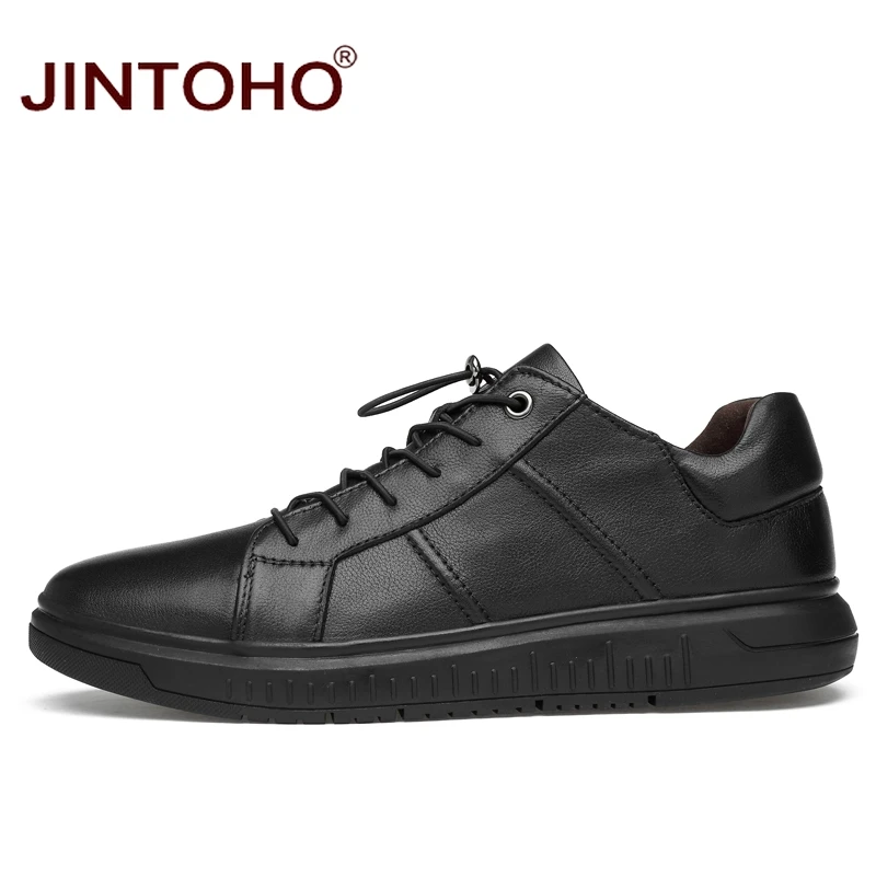 Туфли JINTOHO мужские из натуральной кожи брендовые модные повседневные ботинки