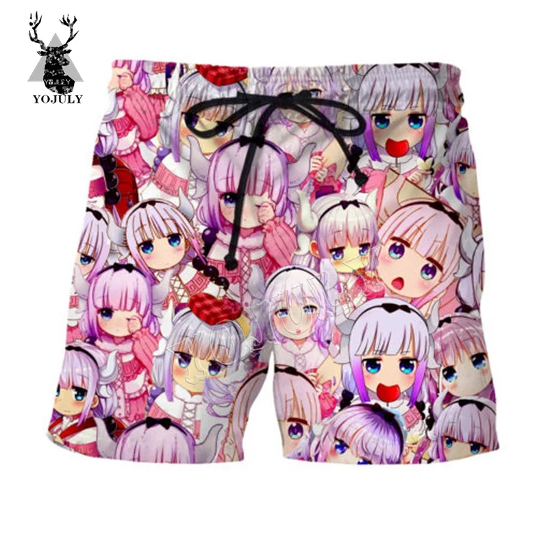 8 YOJULY летние мужские пляжные шорты женские 3D аниме девушка печатных Harajuku модные повседневные короткие брюки унисекс Шорты для плавания DK12 - Цвет: 8