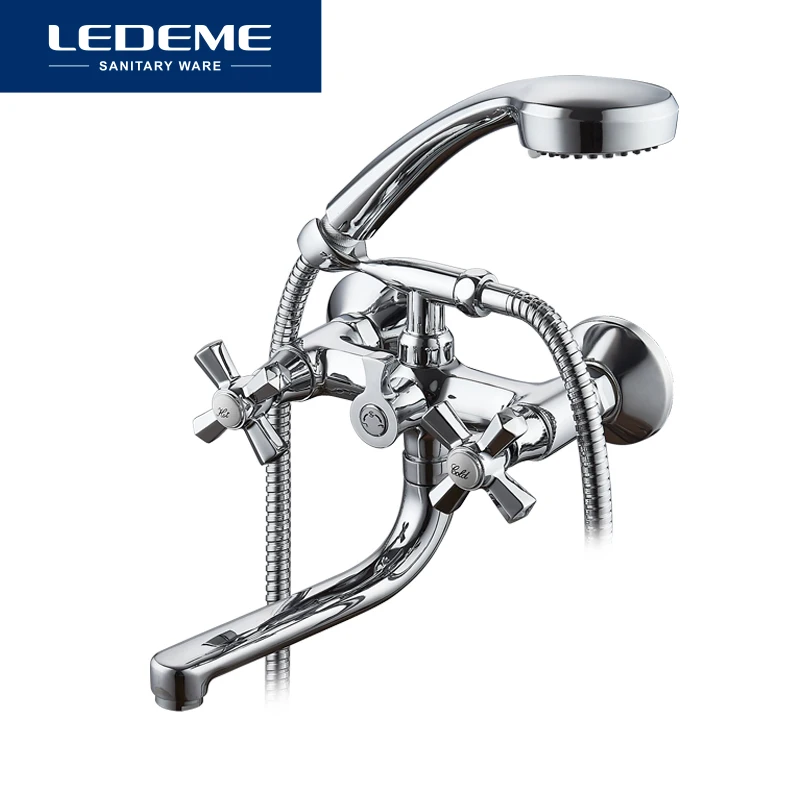LEDEME Смеситель для ванны с коротким изливом латунь Цвет: хром L3190 | Обустройство