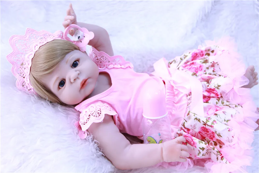 23 дюймов/57 см полное Силиконовое боди Reborn Baby Doll игрушка Реалистичная
