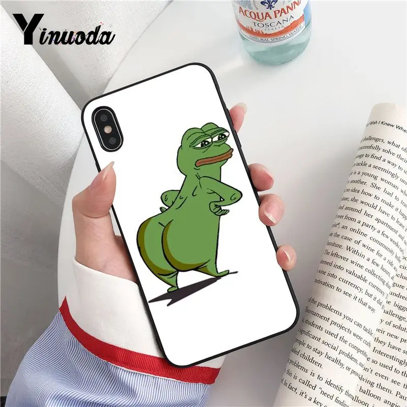 Yinuoda интернет Meme Smug Frog Pepe TPU Мягкий силиконовый черный чехол для телефона iPhone 6S 6plus