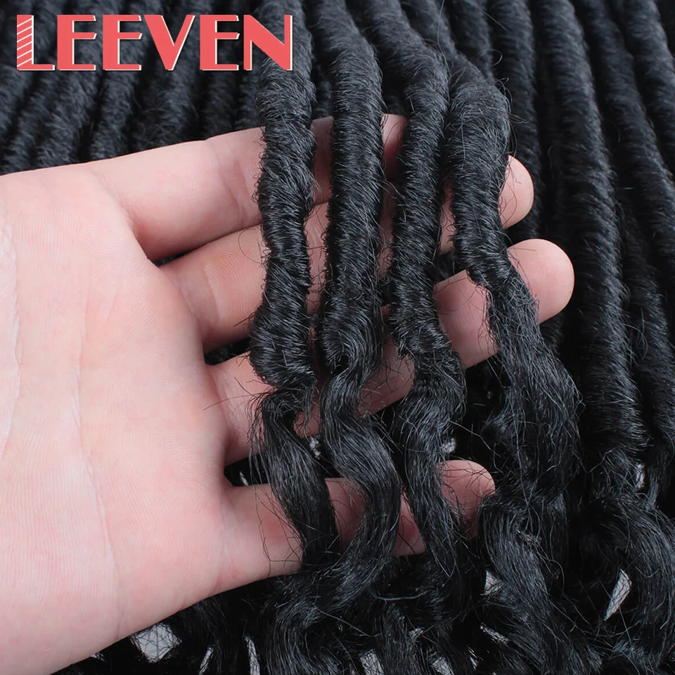 Leeven Goddess Faux Locs Hair With the Curls Crochet Braiding Hair 14 18 Inch Synthetic Crochet Braids Hair Extension
