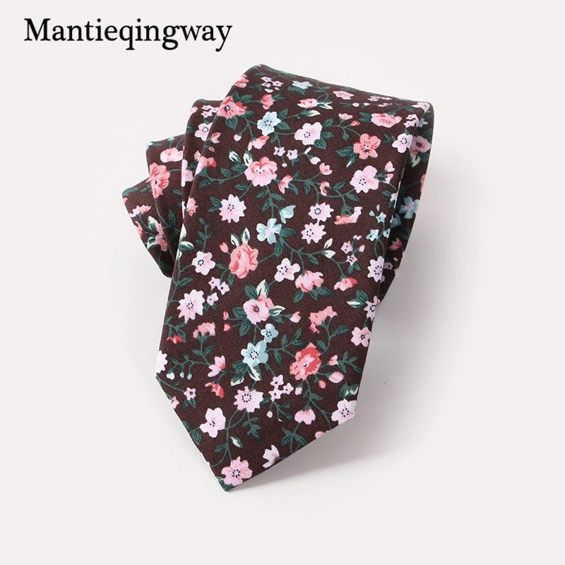 Mantieqingway мужской цветочный галстук в горошек хлопковые узкие и обтягивающие галстуки в повседневном стиле для мужчин свадебные вечерние Цветочные Узкие галстуки для мужчин и женщин