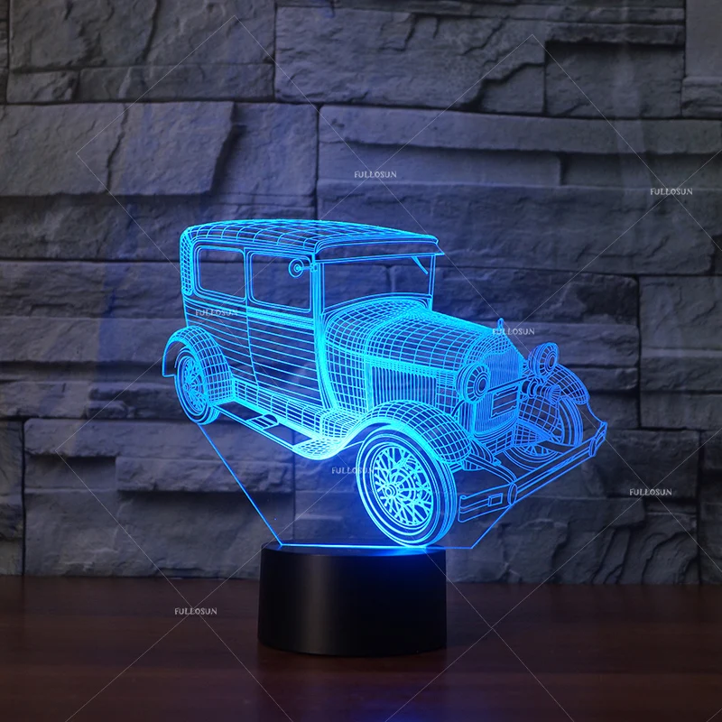 Автомобиль наркомании 3D автомобиля дизайн Ночные огни 7 Изменение цвета лампа