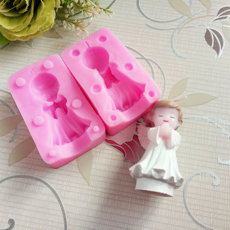Atekuker Ангел силиконовые формы для свечей DIY Инструменты для помадки на торт украшения силиконовые формы для 3D поделок Fimo форма для полимерной глины