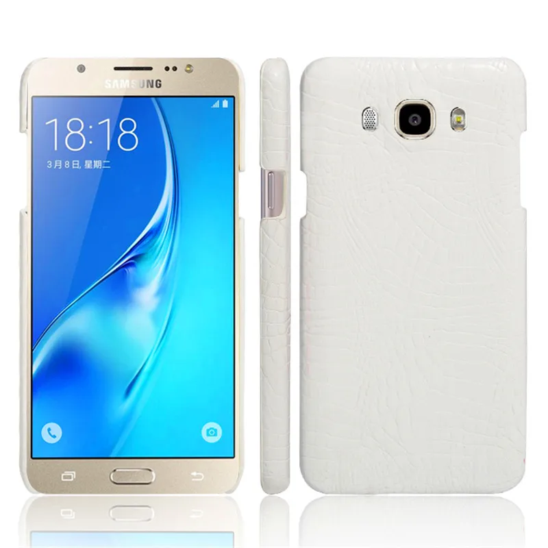 Чехол для Samsung J5 2016 J510 Жесткий из поликарбоната под крокодиловую кожу с задней