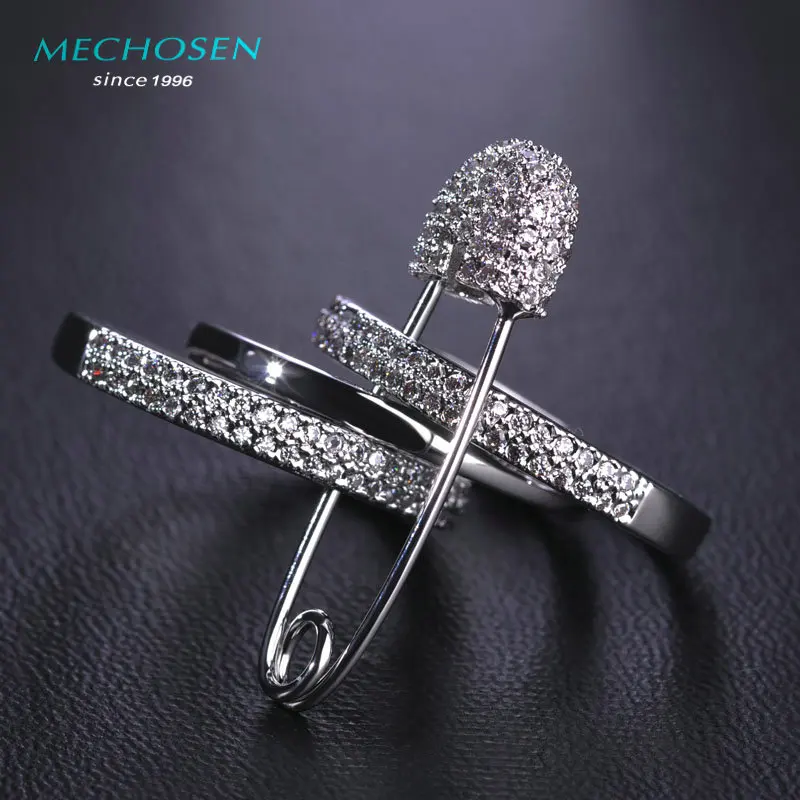 Готический Панк Циркон Медь Палец Три Кольца С Пин Код Для женщины Широкий Aros