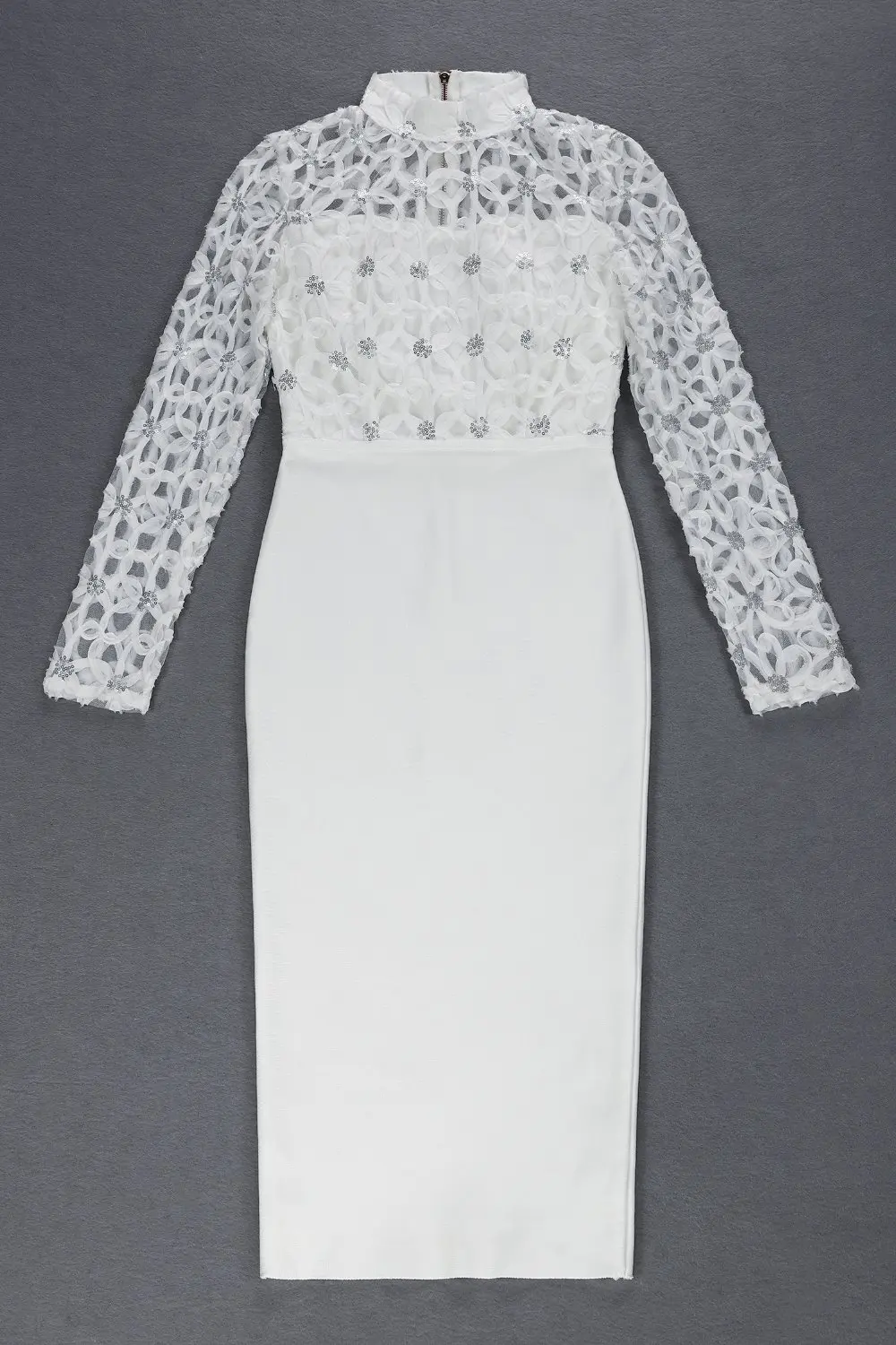 Осеннее кружевное Бандажное платье модное знаменитостей вечернее с высоким