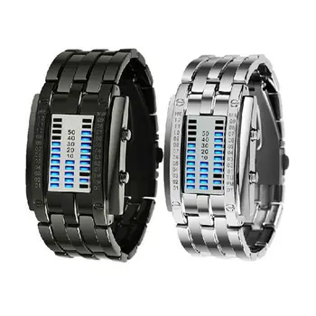 Future Technology Binary Black Digital LED Sport Watches 5