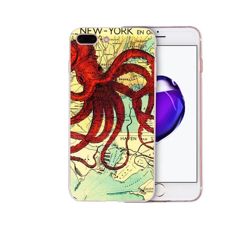 IMIDO octopus Забавный Уникальный чехол для телефона Iphone 6 6S 6plus 6splus 7 8 7PLUS 8PLUS X XS XR XSMAX 5 5S SE