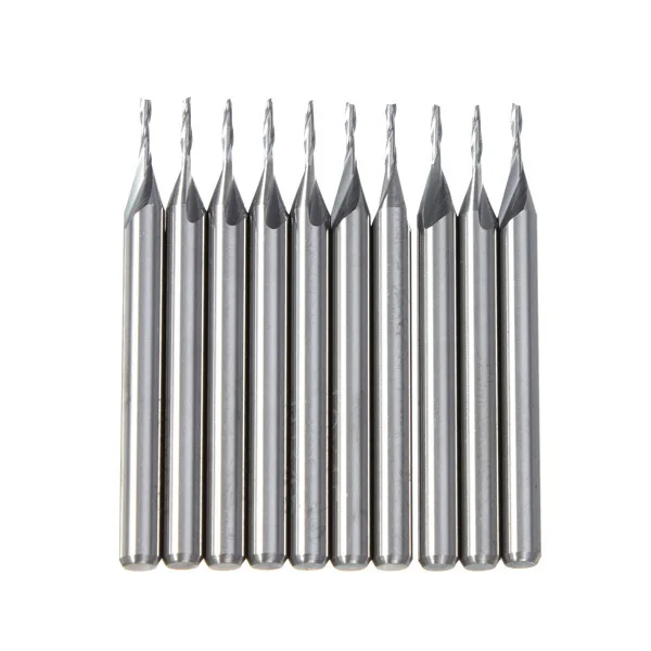 

Mini Drill Hot Sale Real Taladro Ferramentas Dremel 10 Pcs 1.0mm 4mm Cel 2 Flute Carbide Flat Nose End Mills Router Bit