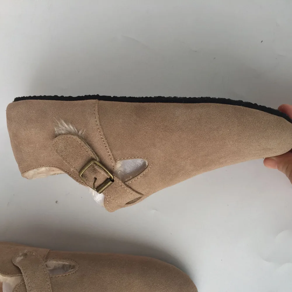 Careaymade-2023 Retro thickened flat round head of cattle nubuck genuine leather belt buckle shoes,Single/plus velvet,4 colors