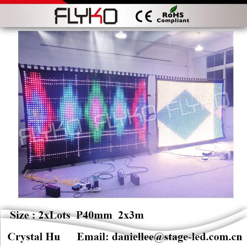 Концертные фоны Складные led видео ткань видения шторы P40mm 2x6m | Лампы и освещение