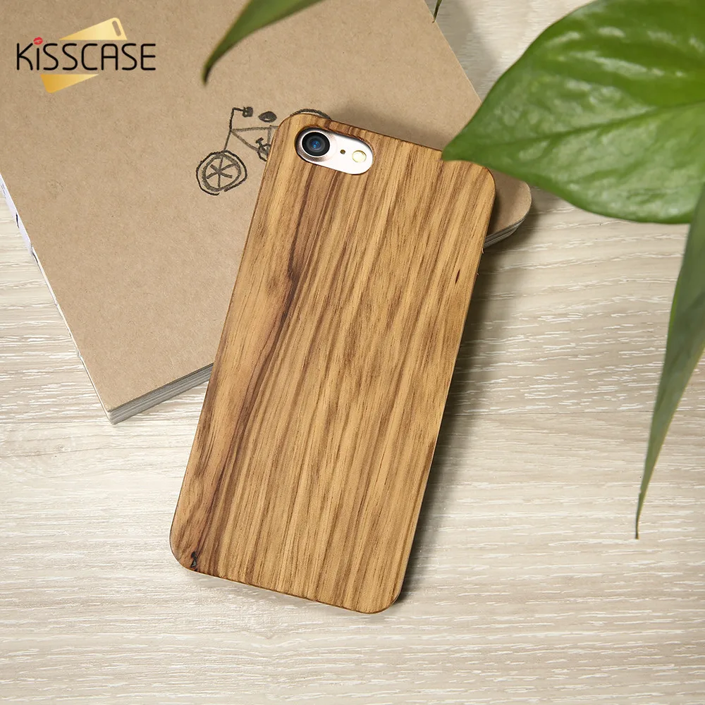 Kisscase для Apple Iphone 5 6 6S Plus 7 плюс деревянный случай из натуральной натурального