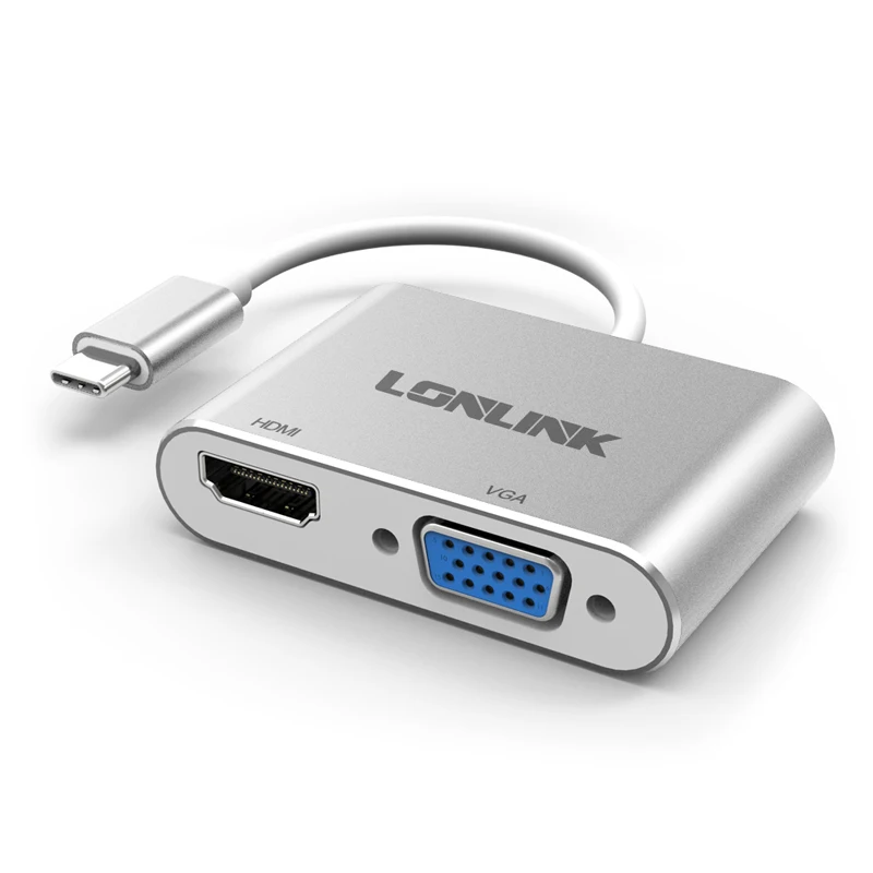 USB C в HDMI адаптер VGA 2 1 3 Тип 4 К UHD конвертер двойной экран Поддержка Macbook2017|Адаптеры
