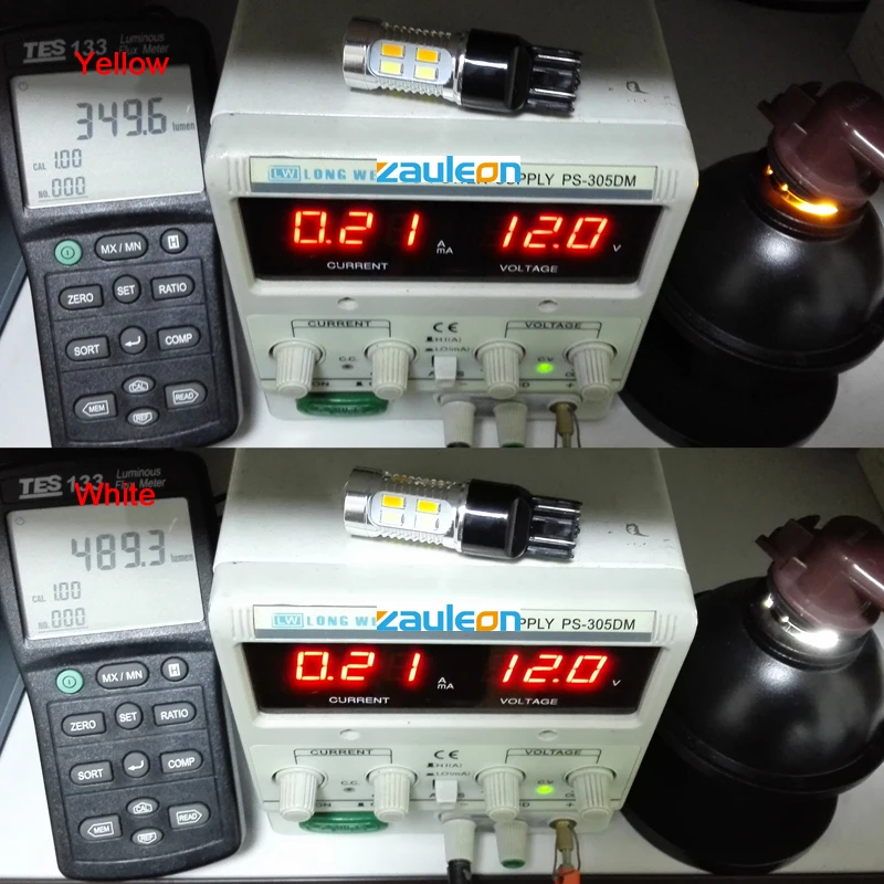 Zauleon 2 шт. T20 W21/5 Вт 7443 20 светодиодный 5630 SMD автомобильный Янтарный/желтый белый