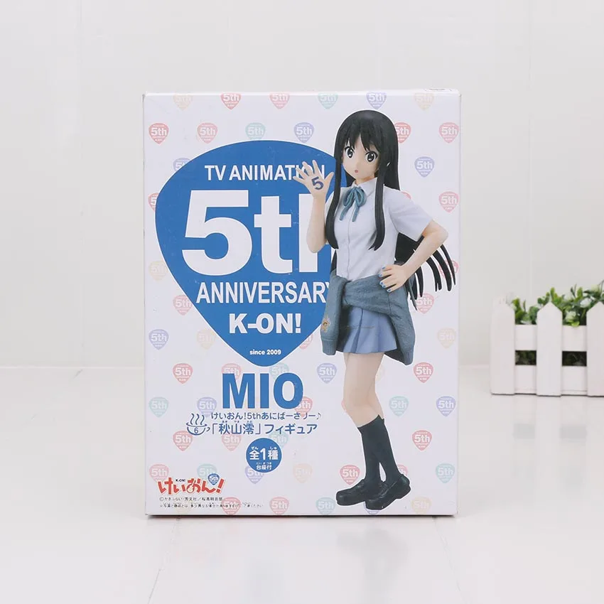 К-он! Hirasawa Yui Akiyama Mio Tainaka ритсу Kotobuki Tsumugi Адзуса Накано 5th юбилей ПВХ фигурка модель игрушки - Цвет: mio with box