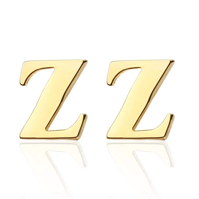 New high quality brass plated letters Z Cufflinks Mens Jewelry shirt cuff Cufflinks twins English letters