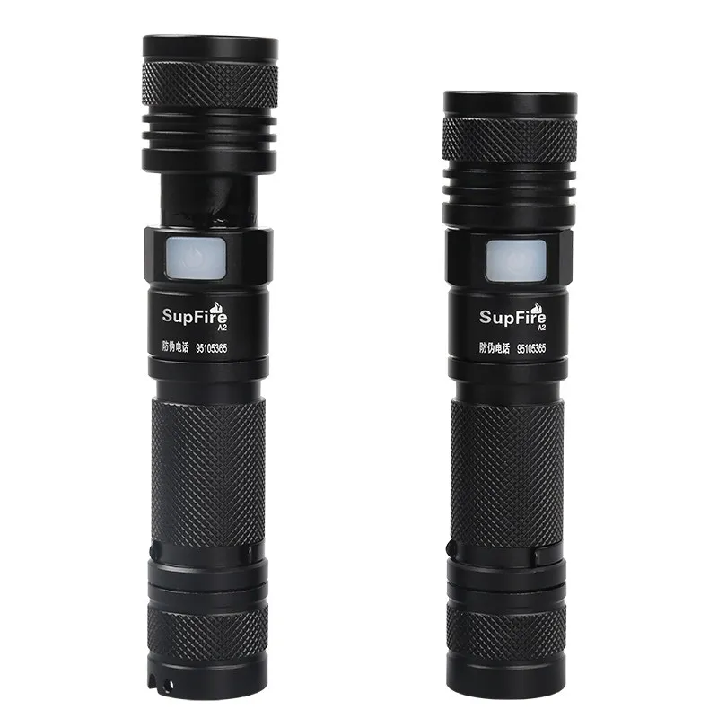 Светодиодный фонарик Supfire A2 Cree XM L2 T6 18650 лм 5 режимов USB зум батарея для кемпинга