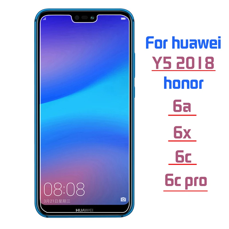 Защитное стекло для huawei y5 2018 honor 6a 6x 6c pro закаленное защиты экрана на a6 c6 x6 6 a c x 6cpro