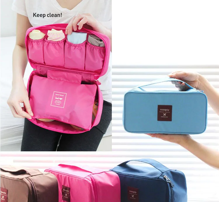 

Fashion travel Essentials Multifunctional Underwear Storage Bags Bra Package Female Travel Bag Cosmetic Bag Free Shipping