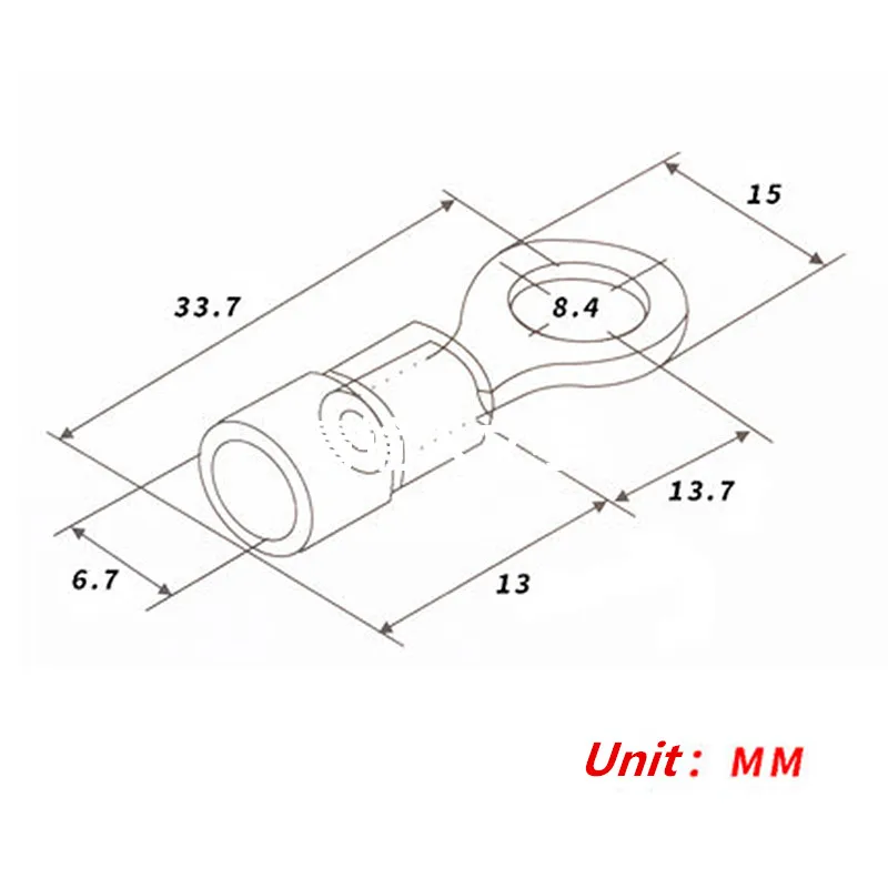 100pcs/lot RV3.5-6 Kit Cold pressed terminal O-type connector copper nose wire with sheathed head. | Обустройство дома