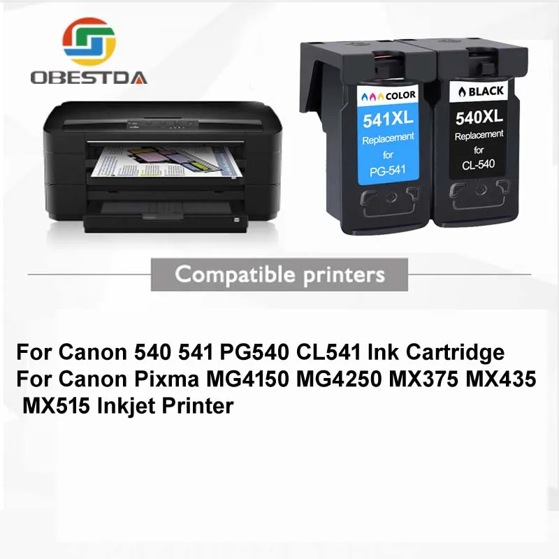 Obestda540 xl PG540 черный картридж для Canon 540 pg540 PIXMA MG3150 MG3250 MG4100 MG2150 MG4250 MG415|Чернильные
