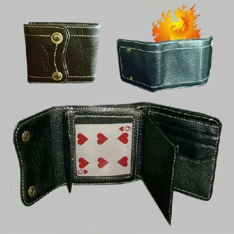 

Magic Fire Wallet + Card To Wallet - 2 In1 Trick for Pro Magic Tricks Close Up Illusions Accessories Mentalism Gimmick Magia