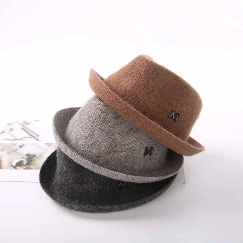 Детский шерстяной джазовый шляпа осень-зима Новинка для мальчиков и девочек в